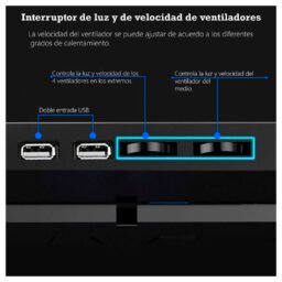Laptop Gamer Cooler para laptop Nouxi Iceman 1, LED Azul, 5 Coolers, 1400 RPM, 7 Niveles, Laptops de 12" a 17" Cooler para laptop Nouxi Iceman 1, LED Azul, 5 Coolers, 1400 RPM, 7 Niveles, Laptops de 12" a 17"