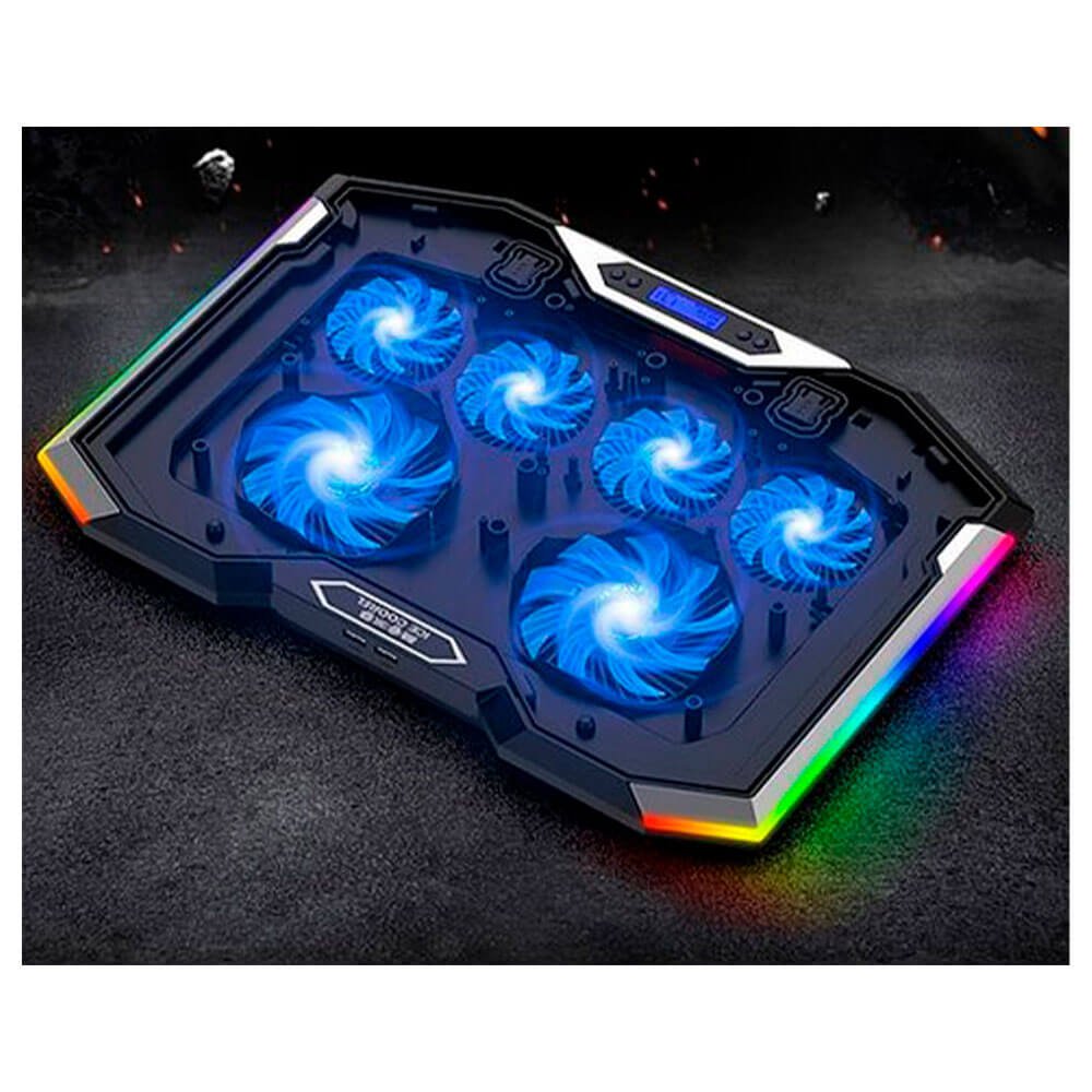 Laptop Gamer Cooler para laptop Ice Coorel K9, LED RGB, 6 Coolers, 2500 RPM, 6 Niveles, Laptops de 12" a 17" Cooler para laptop Ice Coorel K9, LED RGB, 6 Coolers, 2500 RPM, 6 Niveles, Laptops de 12" a 17" - Imagen 4