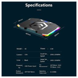 Laptop Gamer Cooler para laptop Ice Coorel K9, LED RGB, 6 Coolers, 2500 RPM, 6 Niveles, Laptops de 12" a 17" Cooler para laptop Ice Coorel K9, LED RGB, 6 Coolers, 2500 RPM, 6 Niveles, Laptops de 12" a 17"