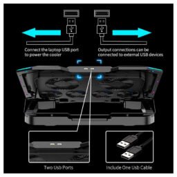 Laptop Gamer Cooler para laptop Ice Coorel K9, LED RGB, 6 Coolers, 2500 RPM, 6 Niveles, Laptops de 12" a 17" Cooler para laptop Ice Coorel K9, LED RGB, 6 Coolers, 2500 RPM, 6 Niveles, Laptops de 12" a 17"