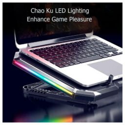 Cooler para laptop Nouxi Q8, LED RGB, 6 Coolers, 1400 RPM, 7 Niveles, Laptops de 12" a 18"