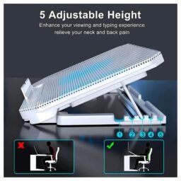 Cooler para laptop Nuoxi S200C, LED Azul, 2 Coolers, 1400 RPM, 5 Niveles, Laptops de 12" a 15"