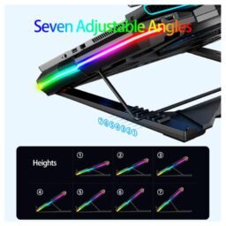 Laptop Gamer Cooler para laptop Coolcold K44, Soporte Celular, 5 Coolers, 2500 RPM, 7 Niveles, Laptops hasta 17" Cooler para laptop Coolcold K44, Soporte Celular, 5 Coolers, 2500 RPM, 7 Niveles, Laptops hasta 17" - Imagen 5
