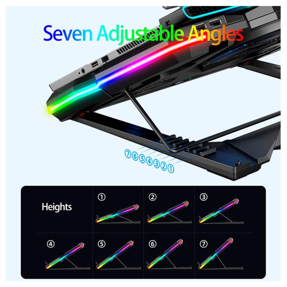 Laptop Gamer Cooler para laptop Coolcold K44, Soporte Celular, 5 Coolers, 2500 RPM, 7 Niveles, Laptops hasta 17" Cooler para laptop Coolcold K44, Soporte Celular, 5 Coolers, 2500 RPM, 7 Niveles, Laptops hasta 17" - Imagen 5