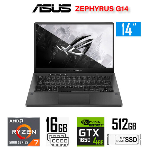 Asus ROG Zephyrus G14, Ryzen 7-5800HS, 4GB GTX1650, 16GB RAM, 512GB SSD, 14" FHD