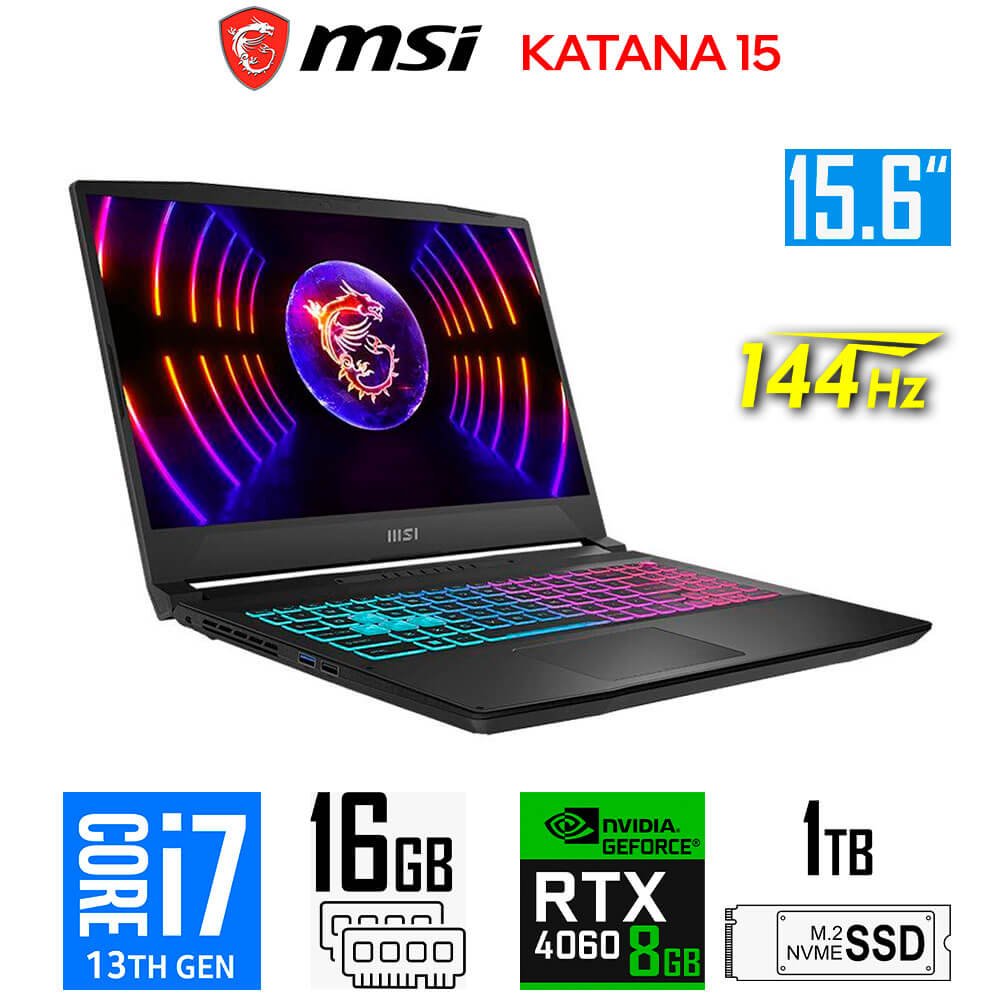 Laptop Gamer MSI Katana 15 B13VFK, Core i7-13620H, 8GB RTX4060, 16GB RAM, 1TB SSD, 15.6" FHD 144Hz MSI Katana 15 B13VFK-871US