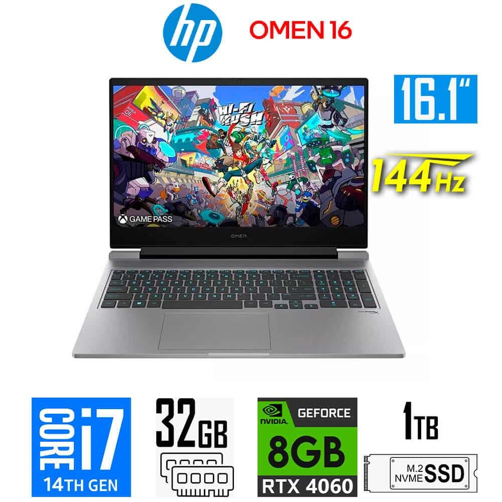 Laptop Gamer HP OMEN 16-ea 2024 Gaming, Core i7 14700HX 14Ava, 32GB RAM, 1TB SSD, 8GB RTX4060, 16.1" FHD 144Hz HP OMEN 16-AE0009NR