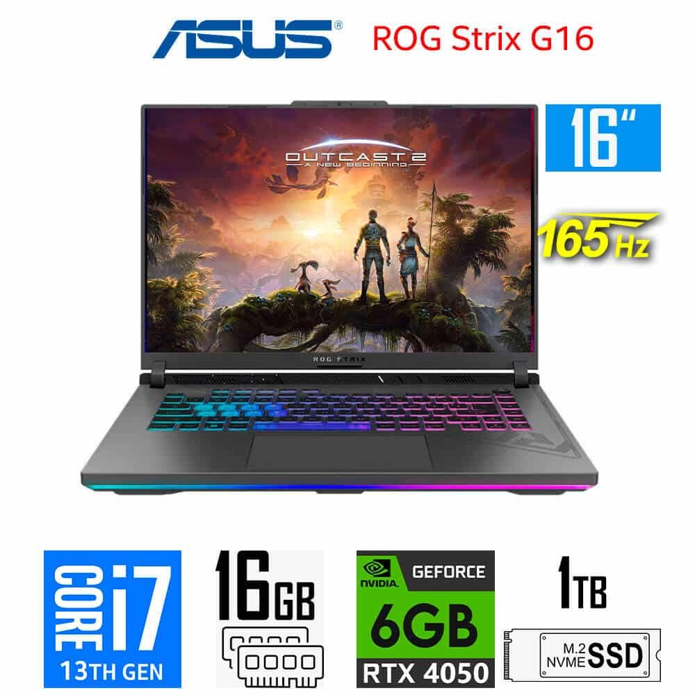 Laptop Gamer Asus ROG Strix G16 G614JU, Core i7-13650HX, 6GB RTX4050, 16GB RAM, 1TB SSD, 16" WUXGA 165Hz Asus ROG Strix G16 G614JU-NS73