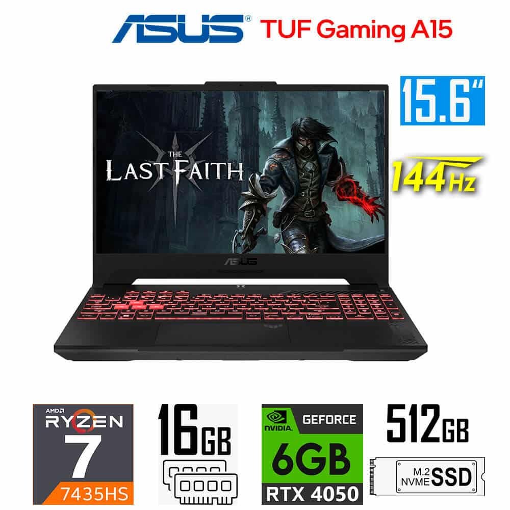 Laptop Gamer Asus TUF Gaming A15 FA507, Ryzen 7-7435HS, 6GB RTX4050, 16GB RAM, 512GB SSD, 15.6" FHD 144Hz Asus TUF Gaming A15 FA507NUR-LP005