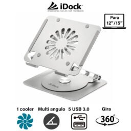 Cooler para laptop iDock Galaxy i60, USB 3.0, Base Giratorio 360° (1)