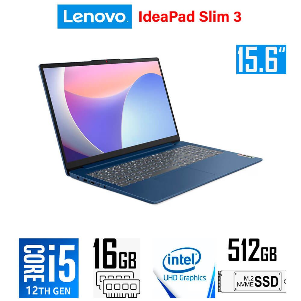 Laptop Gamer Lenovo IdeaPad Slim 3 15IAH8, Core i5-12450H, UHD Graphics, 16GB RAM, 512GB SSD, 15.6" FHD Lenovo IdeaPad Slim 3 15IAH8 83ER001DLM