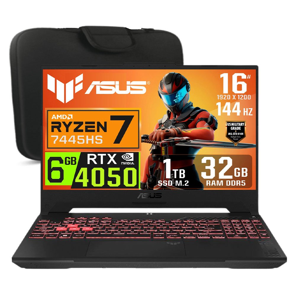 Laptop Gamer Asus TUF Gaming A16 FA607, Ryzen 7-7445HS, 6GB RTX4050, 32GB RAM, 1TB SSD, 16" WUXGA 144Hz Asus TUF Gaming A16 FA607NUG-WH73 (0)
