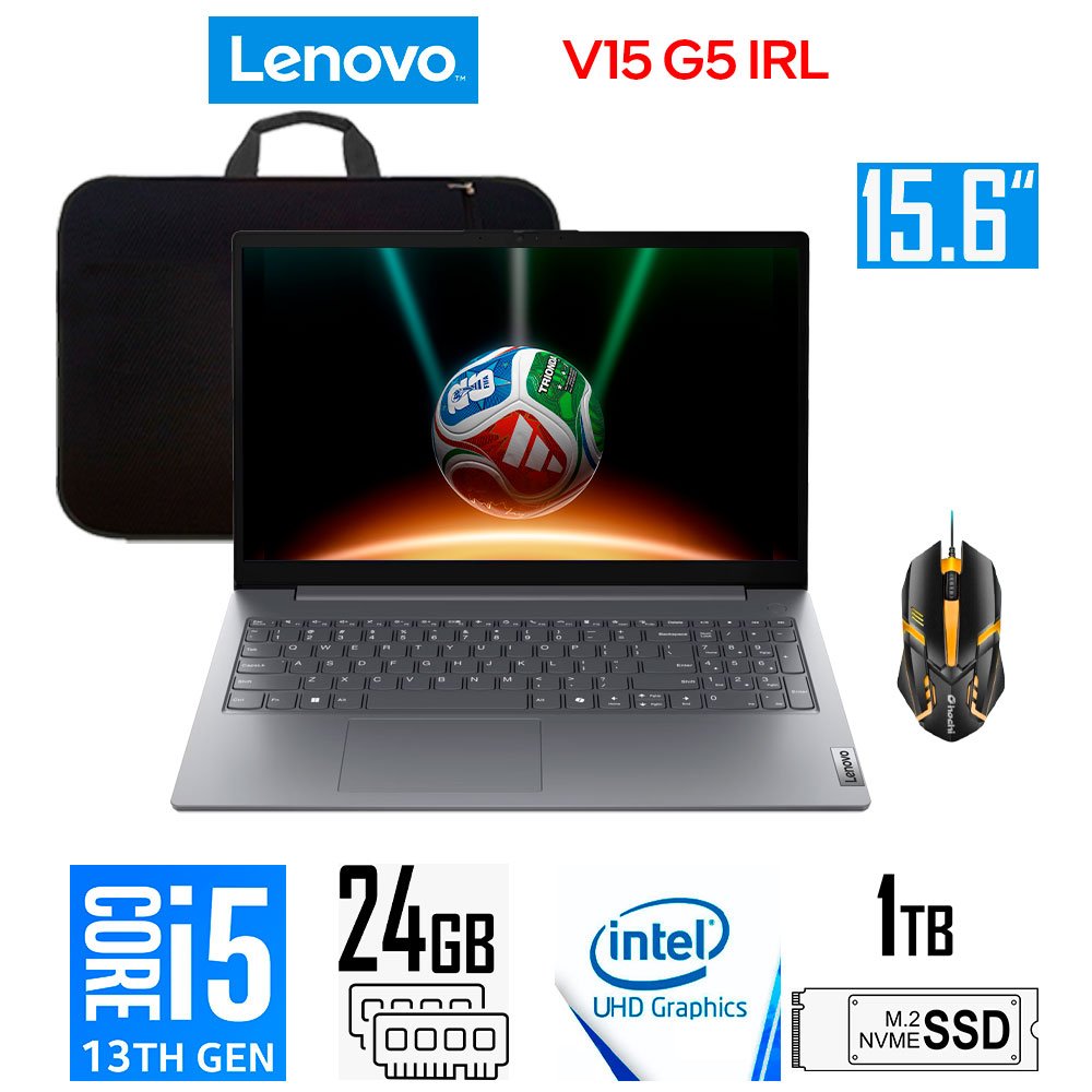 Laptop Gamer Lenovo V15 G5 IRL, Core i5-13420H, UHD Graphics, 24GB RAM, 1TB SSD, 15.6" FHD Lenovo V15 G5 IRL 83GW005LLD (010)