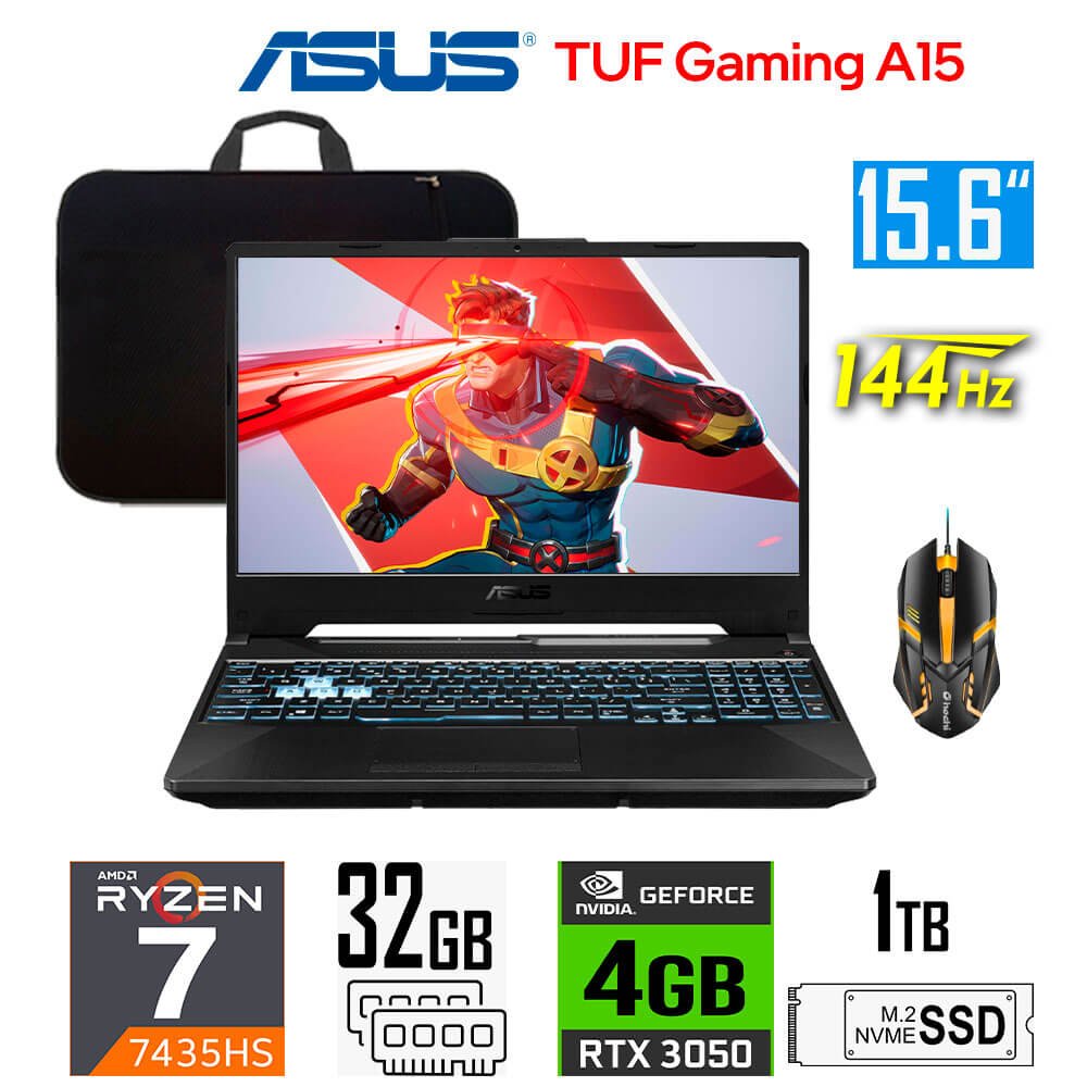 Laptop Gamer Laptop Gamer Asus TUF Gaming A15, Ryzen 7-7435HS, 4GB RTX3050, 32GB RAM, 1TB SSD, 15.6" FHD 144Hz Asus TUF Gaming A15 FA506NCR-WH71 (4)