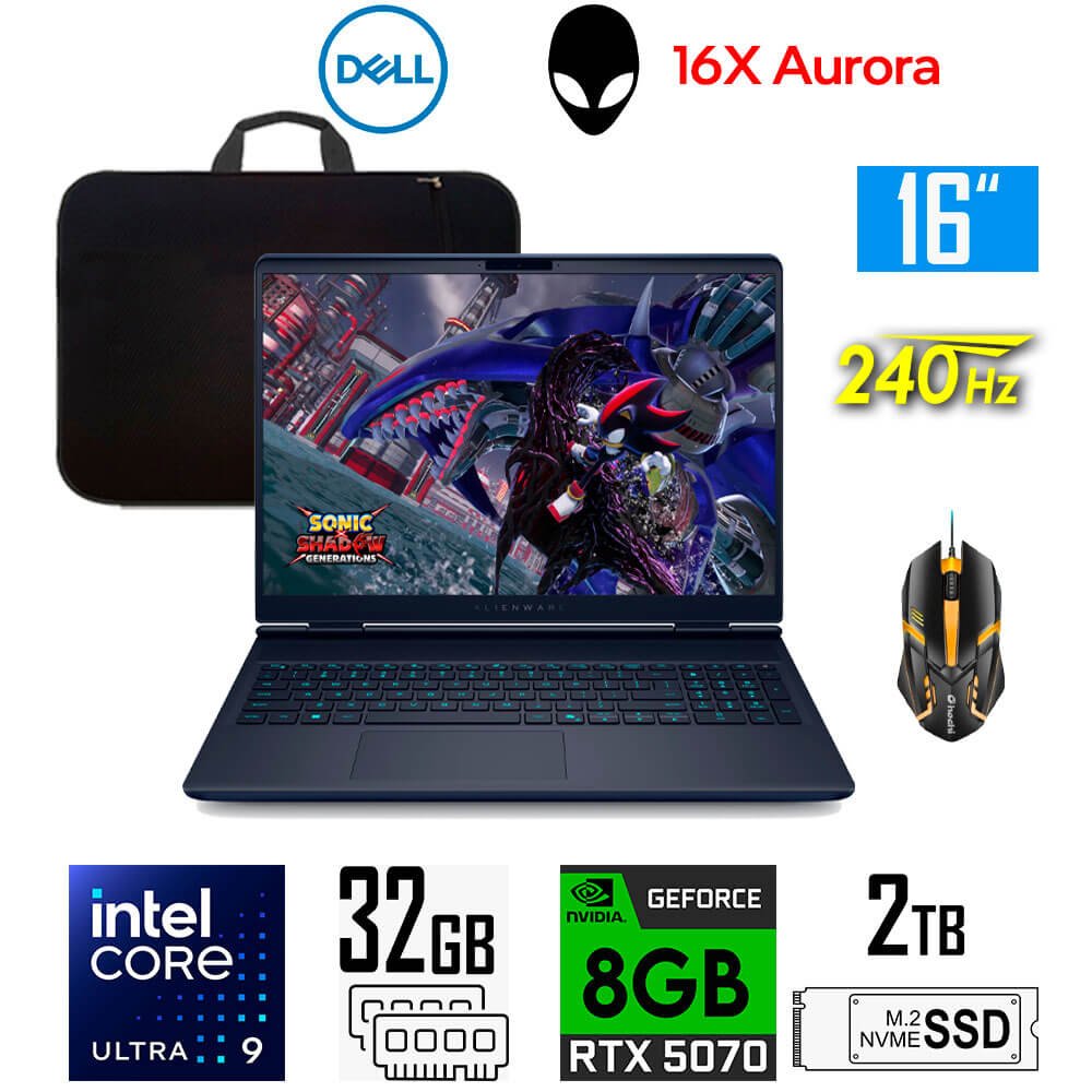 Laptop Gamer Laptop gamer Dell Alienware 16X Aurora, Core Ultra 9-275HX, 8GB RTX5070, 32GB RAM, 2TB SSD, 16" WQXGA 240Hz Laptop gamer Dell Alienware 16X Aurora LAC16251-9582BLU