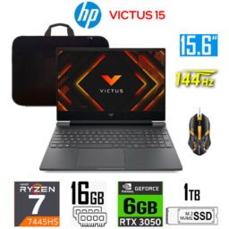 Laptop gamer HP Victus 15, Ryzen 7-7445HS, 6GB RTX3050, 16GB RAM, 1TB SSD, 15.6" FHD 144Hz